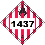 UN 1437 Hazmat Placard, Class 4, Tagboard