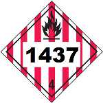 UN 1437 Hazmat Placard, Class 4, Vinyl