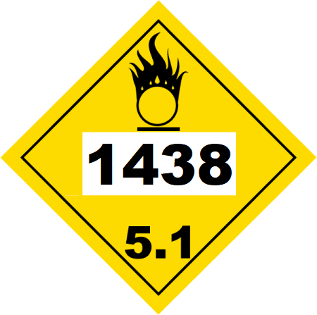 UN 1438 Hazmat Placard, Class 5.1, Vinyl