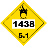 UN 1438 Hazmat Placard, Class 5.1, Vinyl