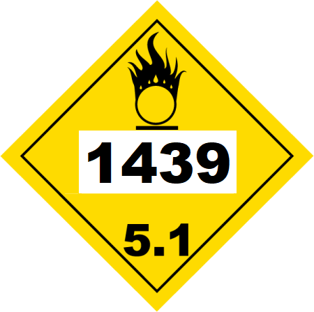 UN 1439 Hazmat Placard, Class 5.1, Tagboard