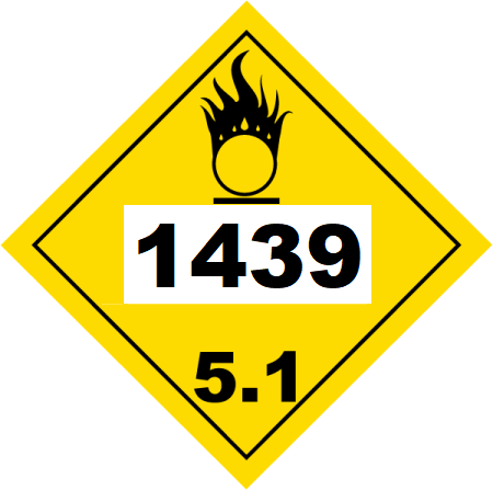 UN 1439 Hazmat Placard, Class 5.1, Vinyl