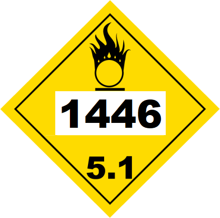 UN 1446 Hazmat Placard, Class 5.1, Tagboard