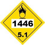 UN 1446 Hazmat Placard, Class 5.1, Tagboard