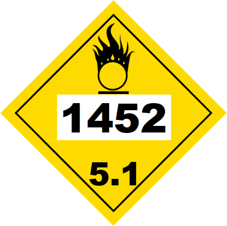 UN 1452 Hazmat Placard, Class 5.1, Tagboard