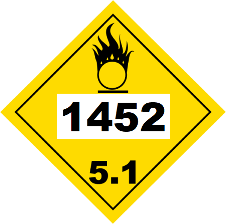 UN 1452 Hazmat Placard, Class 5.1, Vinyl