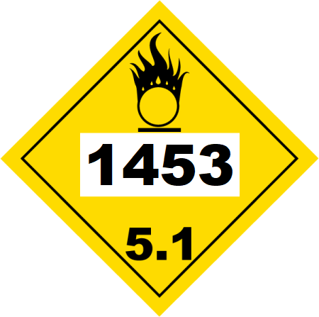 UN 1453 Hazmat Placard, Class 5.1, Tagboard