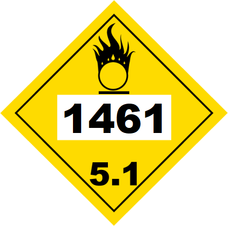 UN 1461 Hazmat Placard, Class 5.1, Tagboard