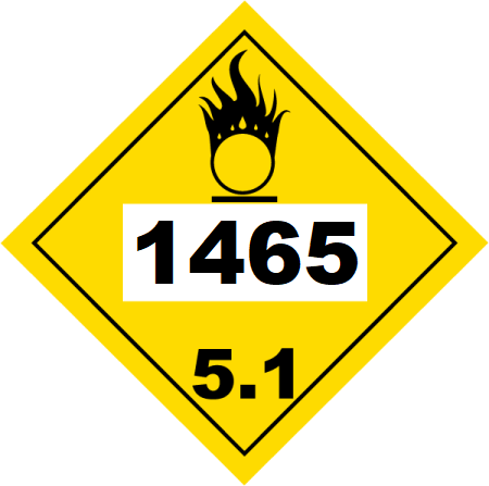 UN 1465 Hazmat Placard, Class 5.1, Tagboard