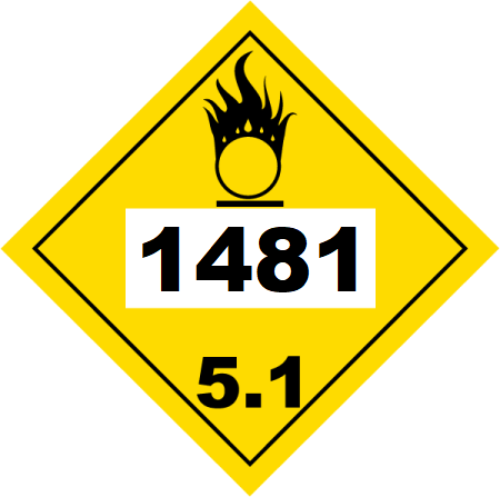 UN 1481 Hazmat Placard, Class 5.1, Vinyl