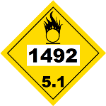 UN 1492 Hazmat Placard, Class 5.1, Vinyl