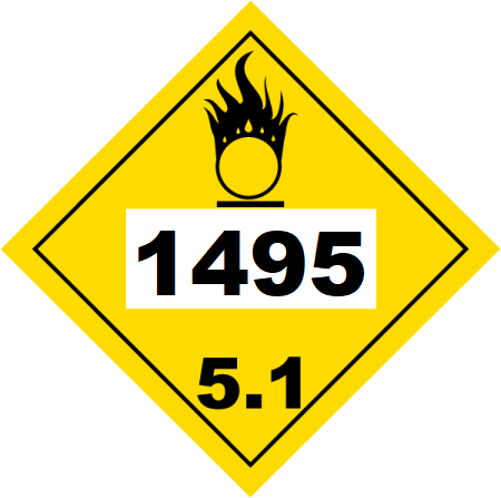 UN 1495 Hazmat Placard, Class 5.1, Tagboard