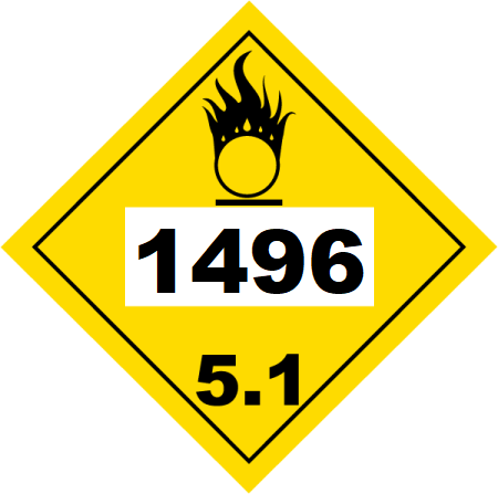 UN 1496 Hazmat Placard, Class 5.1, Vinyl