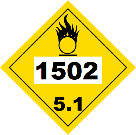 UN 1502 Hazmat Placard, Class 5.1, Vinyl