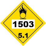 Un 1503 Hazmat Placard, Class 5.1, Vinyl