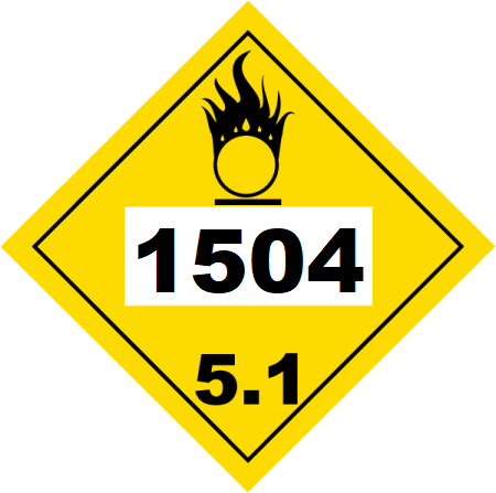 UN 1504 Hazmat Placard, Class 5.1, Vinyl