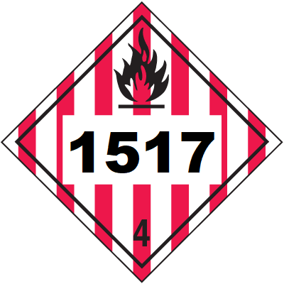 UN 1517 Hazmat Placard, Class 4, Tagboard