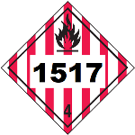 UN 1517 Hazmat Placard, Class 4, Tagboard