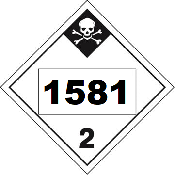 UN 1581 Hazmat Placard, Class 2.3, Tagboard