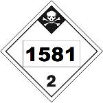 UN 1581 Hazmat Placard, Class 2.3, Vinyl