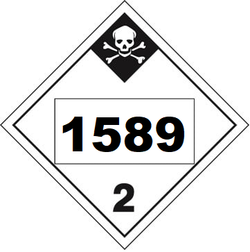 UN 1589 Hazmat Placard, Class 2.3, Tagboard