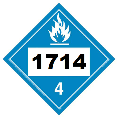 UN 1714 Hazmat Placard, Class 4.3, VInyl