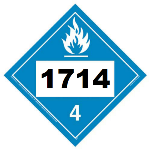 UN 1714 Hazmat Placard, Class 4.3, VInyl