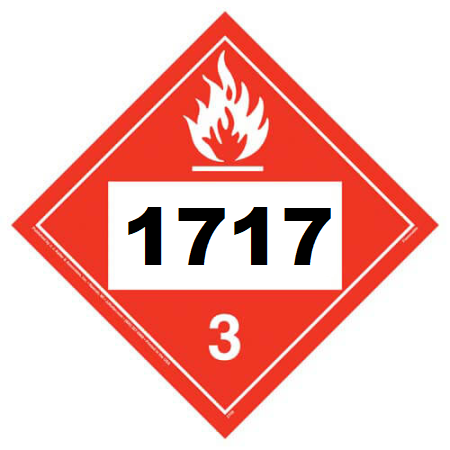 UN 1717 Hazmat Placard, Class 3, Tagboard