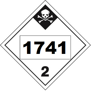 UN 1741 Hazmat Placard, Class 2.3, Tagboard