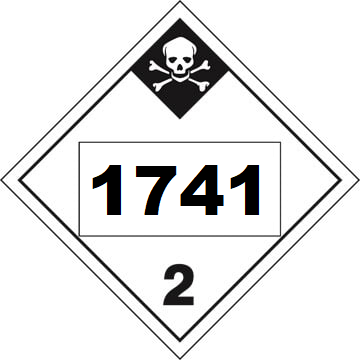 UN 1741 Hazmat Placard, Class 2.3, Vinyl