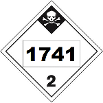 UN 1741 Hazmat Placard, Class 2.3, Vinyl