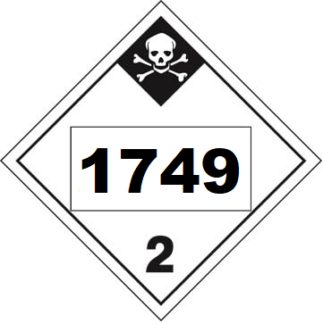 UN 1749 Hazmat Placard, Class 2.3, Tagboard