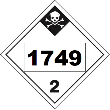 UN 1749 Hazmat Placard, Class 2.3, Vinyl