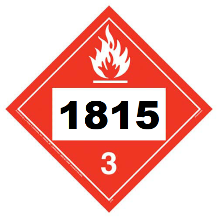 UN 1815 Hazmat Placard, Class 3, Vinyl