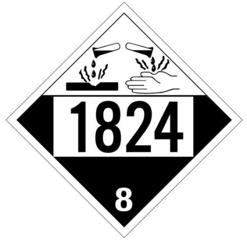 Corrosive Placard UN 1824 Vinyl
