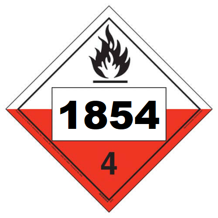 UN 1854 Hazmat Placard, Class 4.2, Vinyl