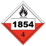 UN 1854 Hazmat Placard, Class 4.2, Vinyl