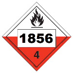 UN 1856 Hazmat Placard, Class 4.2, Tagboard