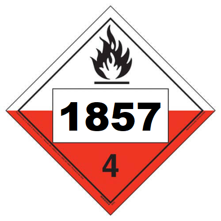 UN 1857 Hazmat Placard, Class 4.2, Vinyl