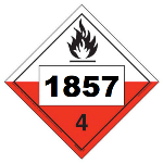 UN 1857 Hazmat Placard, Class 4.2, Vinyl