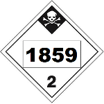 Un 1859 Hazmat Placard, Class 2.3, Tagboard