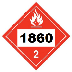 UN 1860 Hazmat Placard, Vinyl