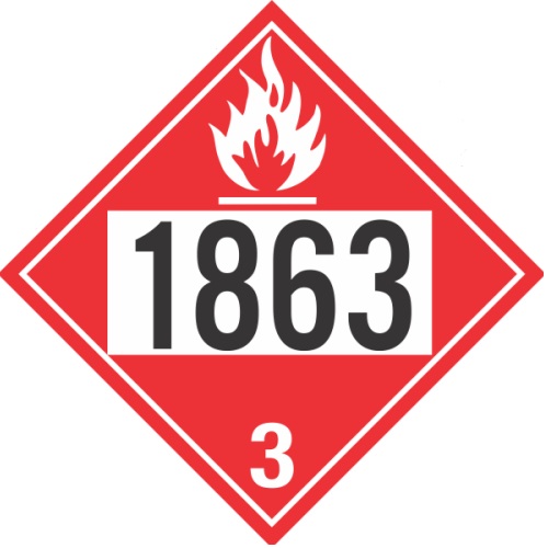 Flammable Liquid Placard UN 1863 Vinyl