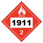 UN 1911 Hazmat Placard, Tagboard