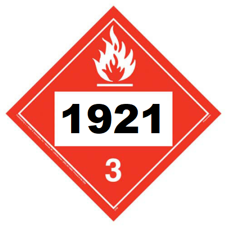 UN 1921 Hazmat Placard, Class 3, Tagboard