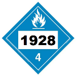 UN 1928 Hazmat Placard, Class 4.3, Tagboard