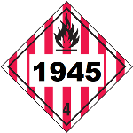 UN 1945 Hazmat Placard, Class 4, Tagboard