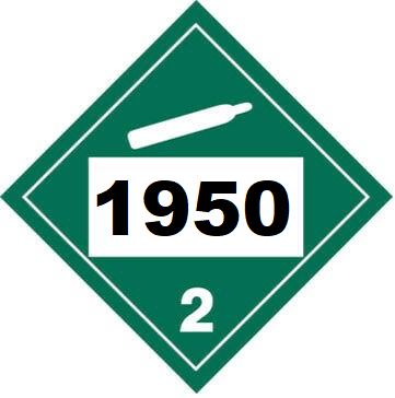 UN 1950 Hazmat Placard, Class 2.2, Vinyl