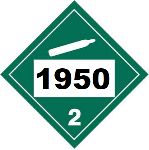 UN 1950 Hazmat Placard, Class 2.2, Tagboard