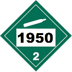 UN 1950 Hazmat Placard, Class 2.2, Vinyl